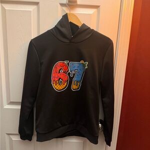 Black Kids Hoodie with Colorful Graphic